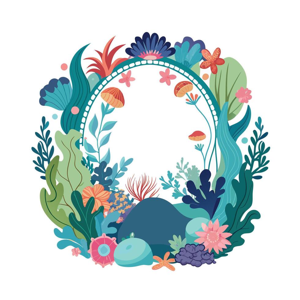 Beautiful Floral Frame Border Illustration vector