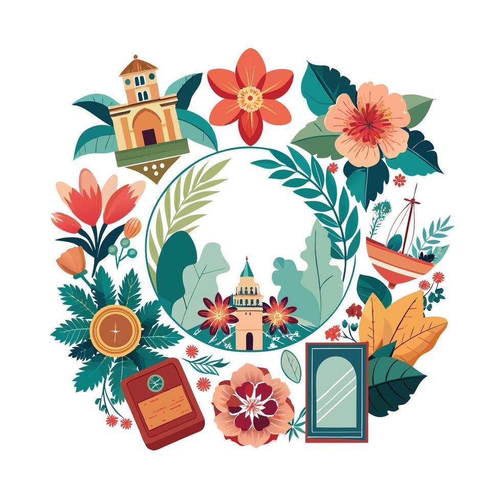 Beautiful Floral Frame Border Illustration vector
