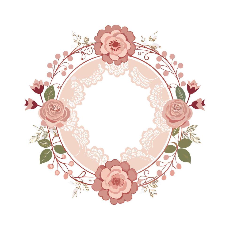 Beautiful Floral Frame Border Illustration vector