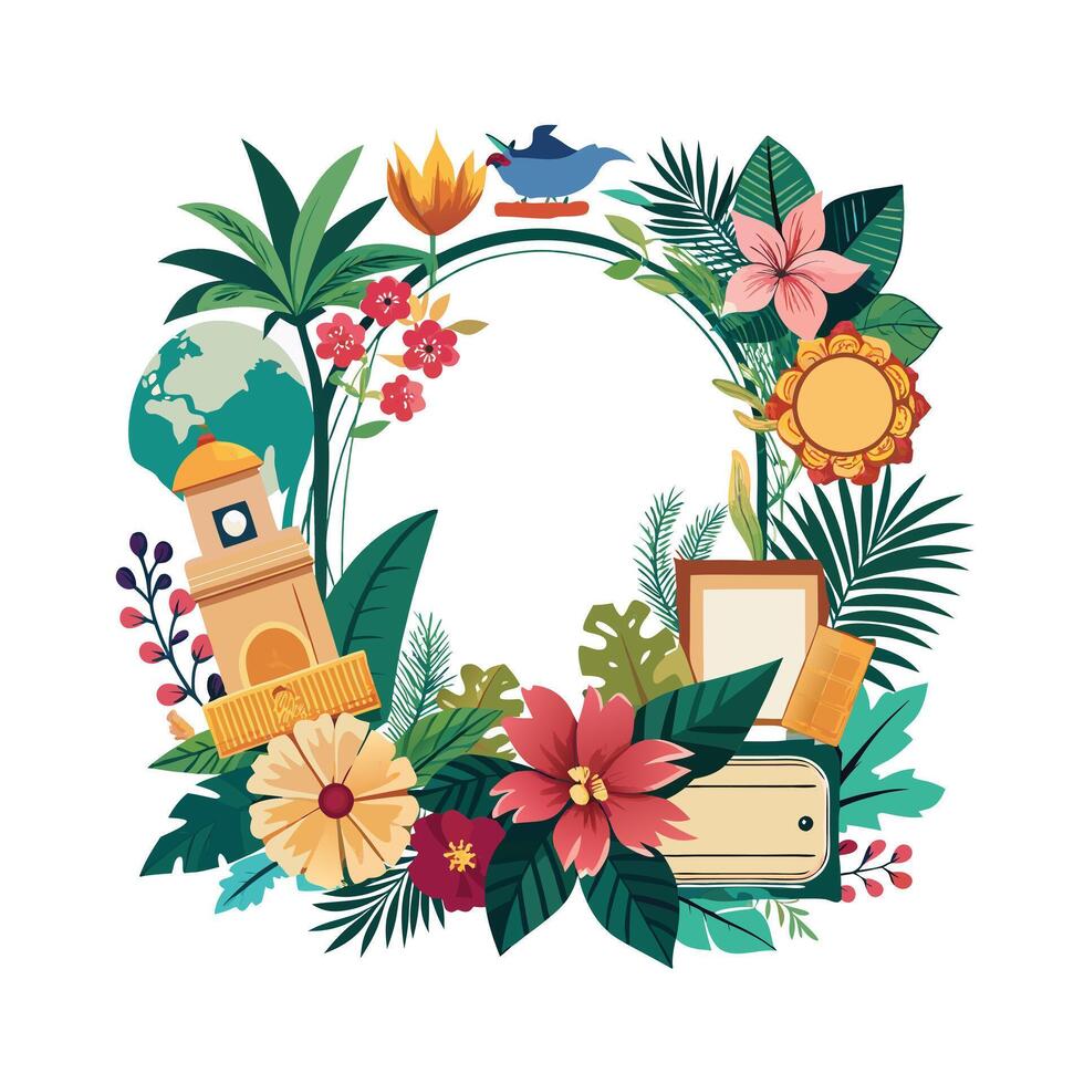 Beautiful Floral Frame Border Illustration vector
