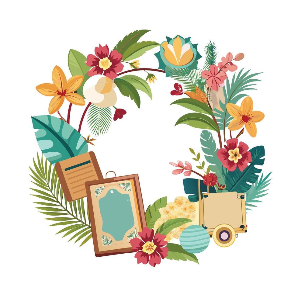 Beautiful Floral Frame Border Illustration vector