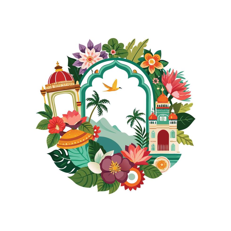 Beautiful Floral Frame Border Illustration vector