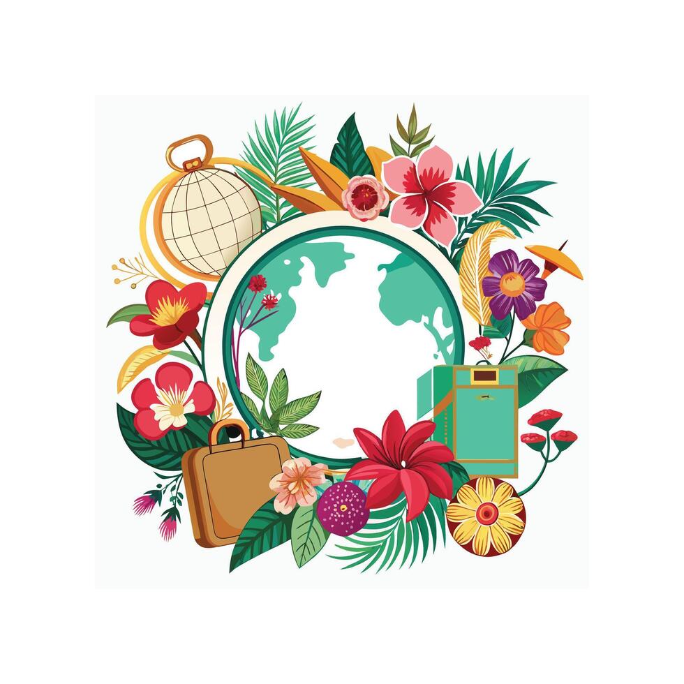 Beautiful Floral Frame Border Illustration vector
