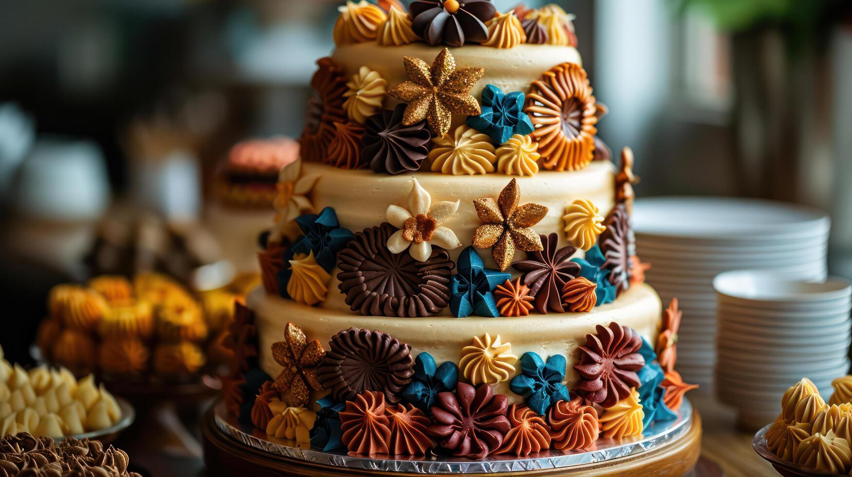 un hermosamente decorado diecinueve de junio pastel, adornado con símbolos de libertad y africano americano cultura. foto