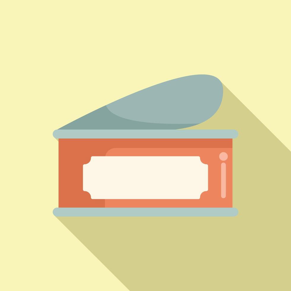 Half opened tin can with blank label for preserved food vector