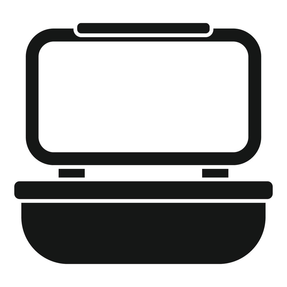 Open lunchbox with latch closure for food storage and transport vector