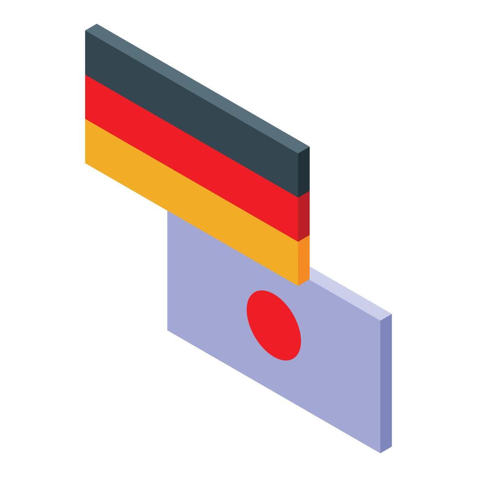 German and japanese flags overlapping showing international cooperation vector