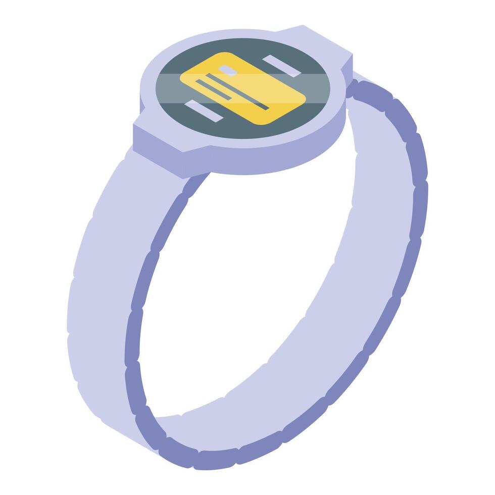 Smartwatch displaying credit card for contactless payment vector