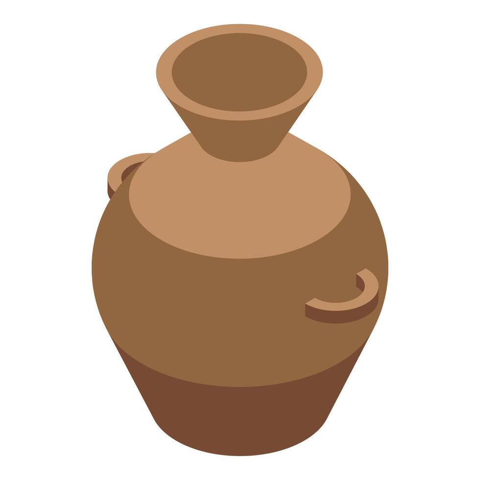 Ancient clay amphora representing history and culture isometric icon vector