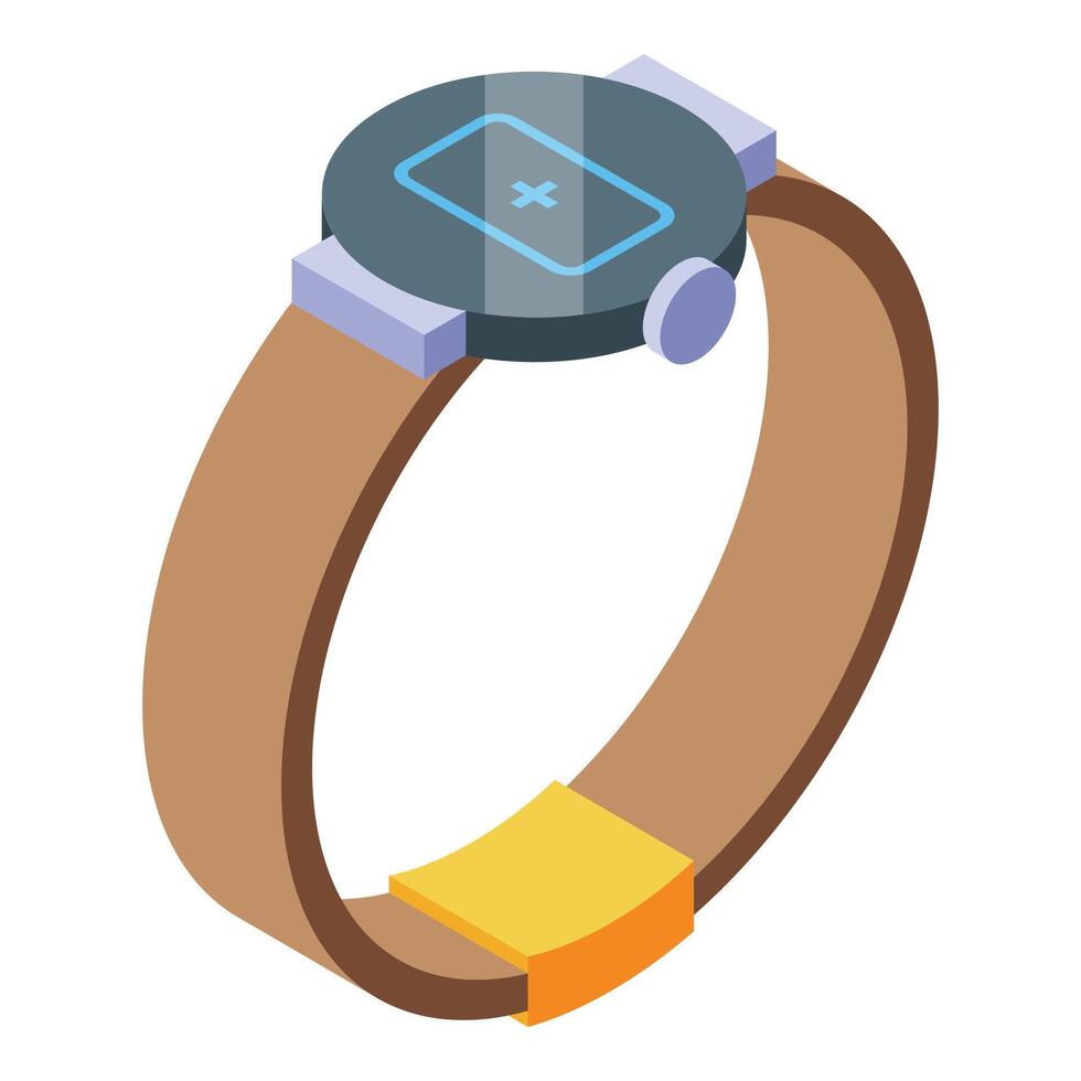 Smartwatch with full battery is showing a plus sign on screen vector