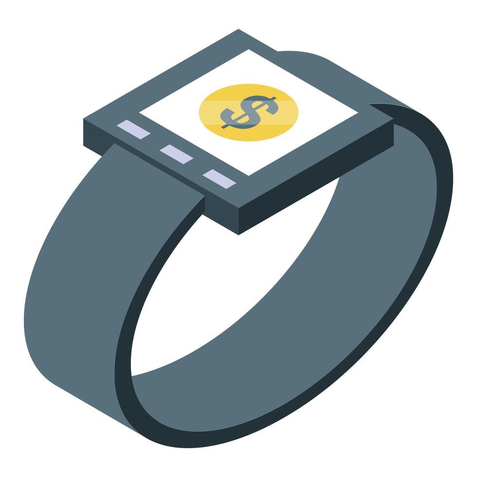Smartwatch showing dollar sign for mobile banking and payment vector