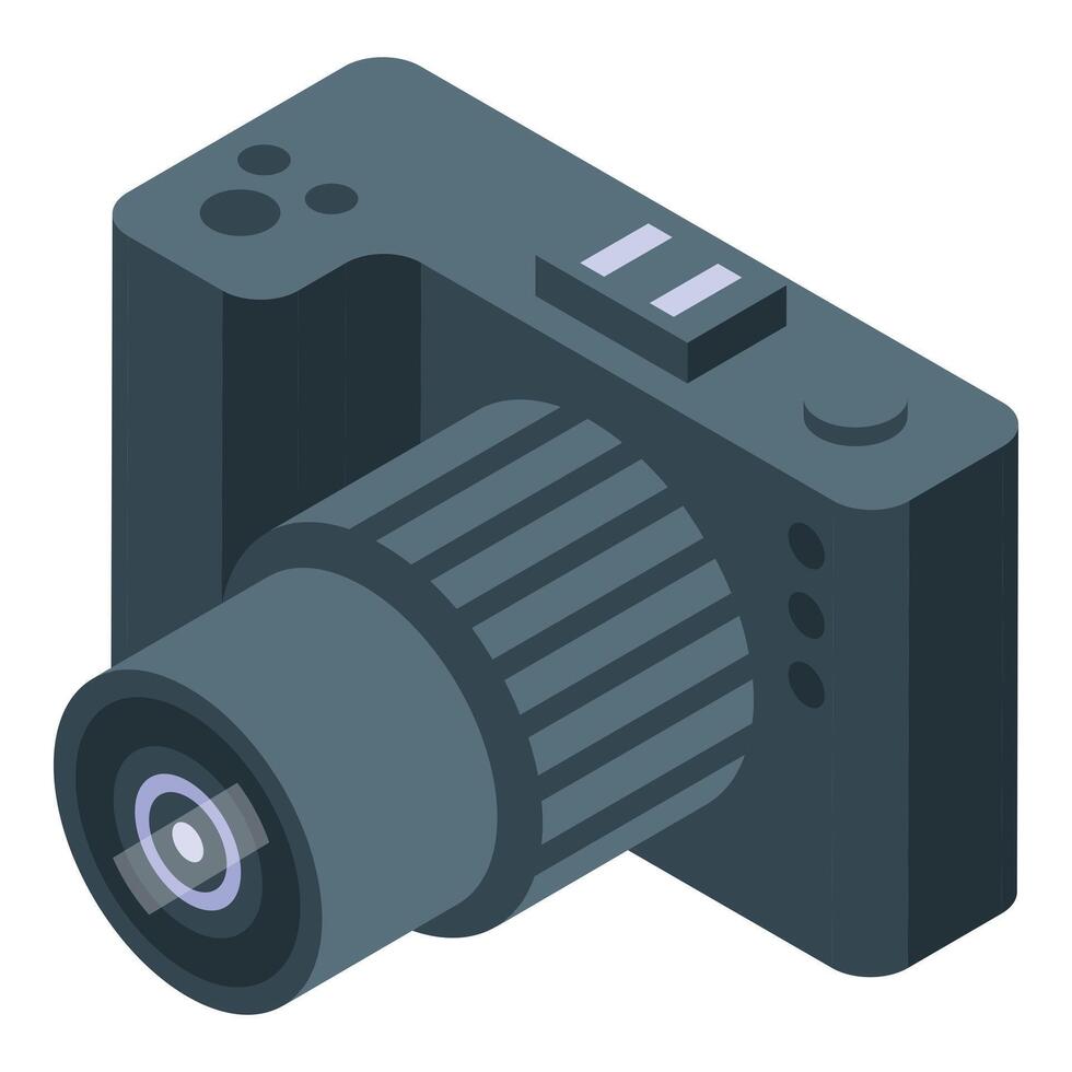 Professional digital camera capturing stunning moments in isometric view vector