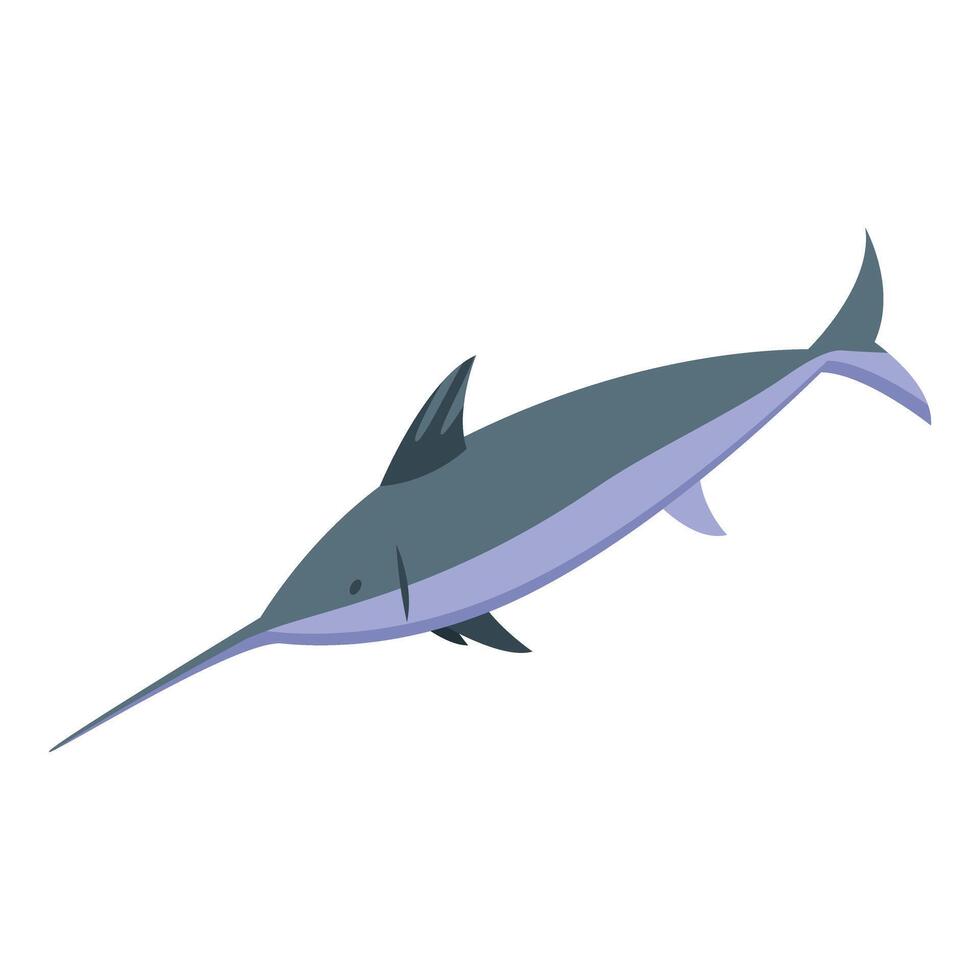 Atlantic sailfish swimming underwater with long bill vector