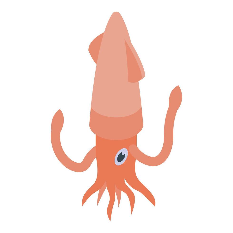 Giant squid swimming underwater marine life vector