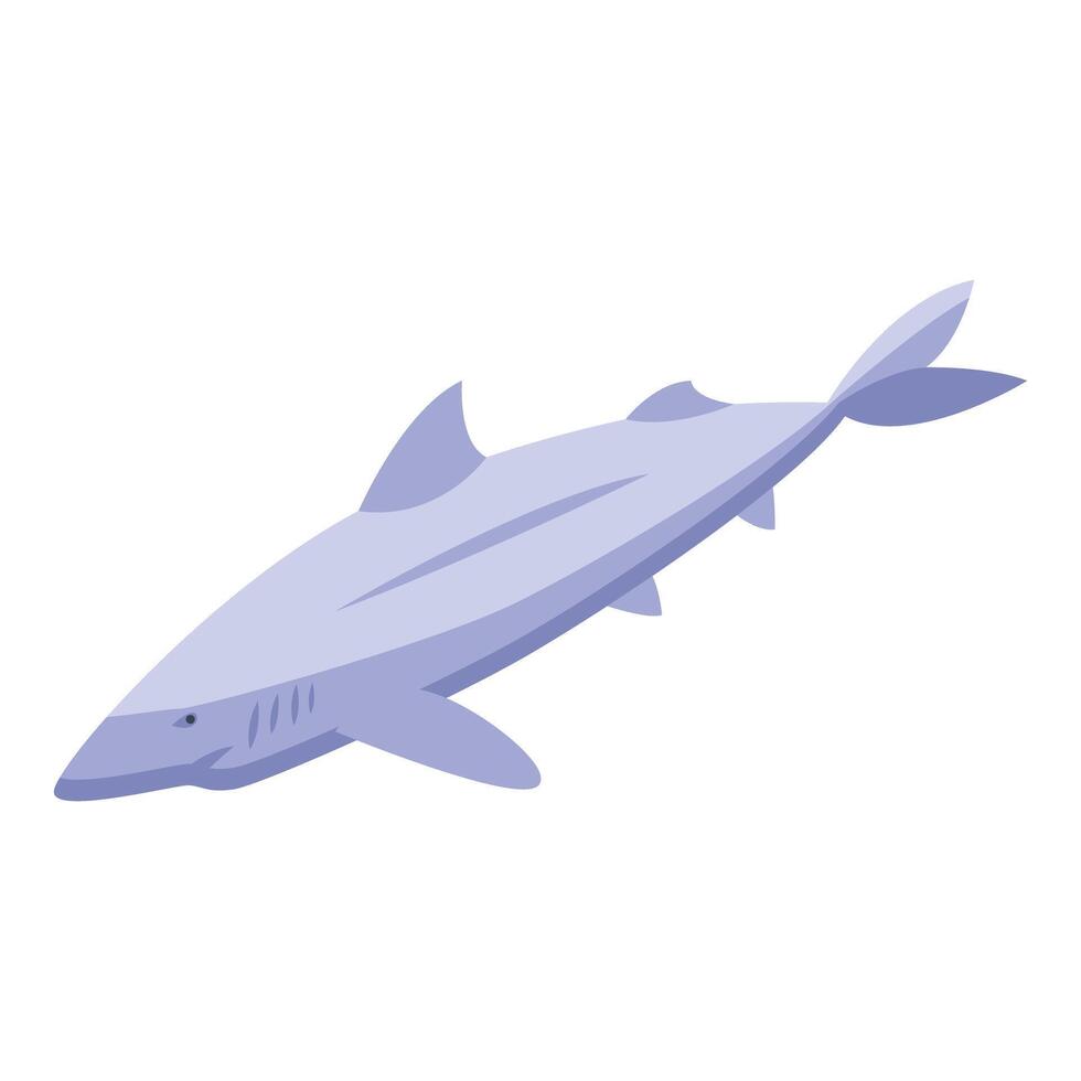 Big white shark swimming underwater isometric view vector