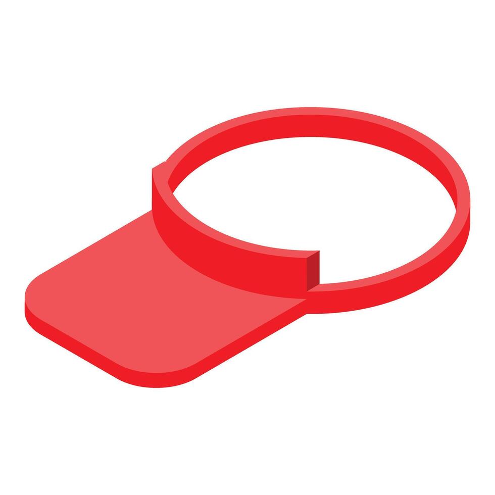 Red sun visor cap presenting branding template vector