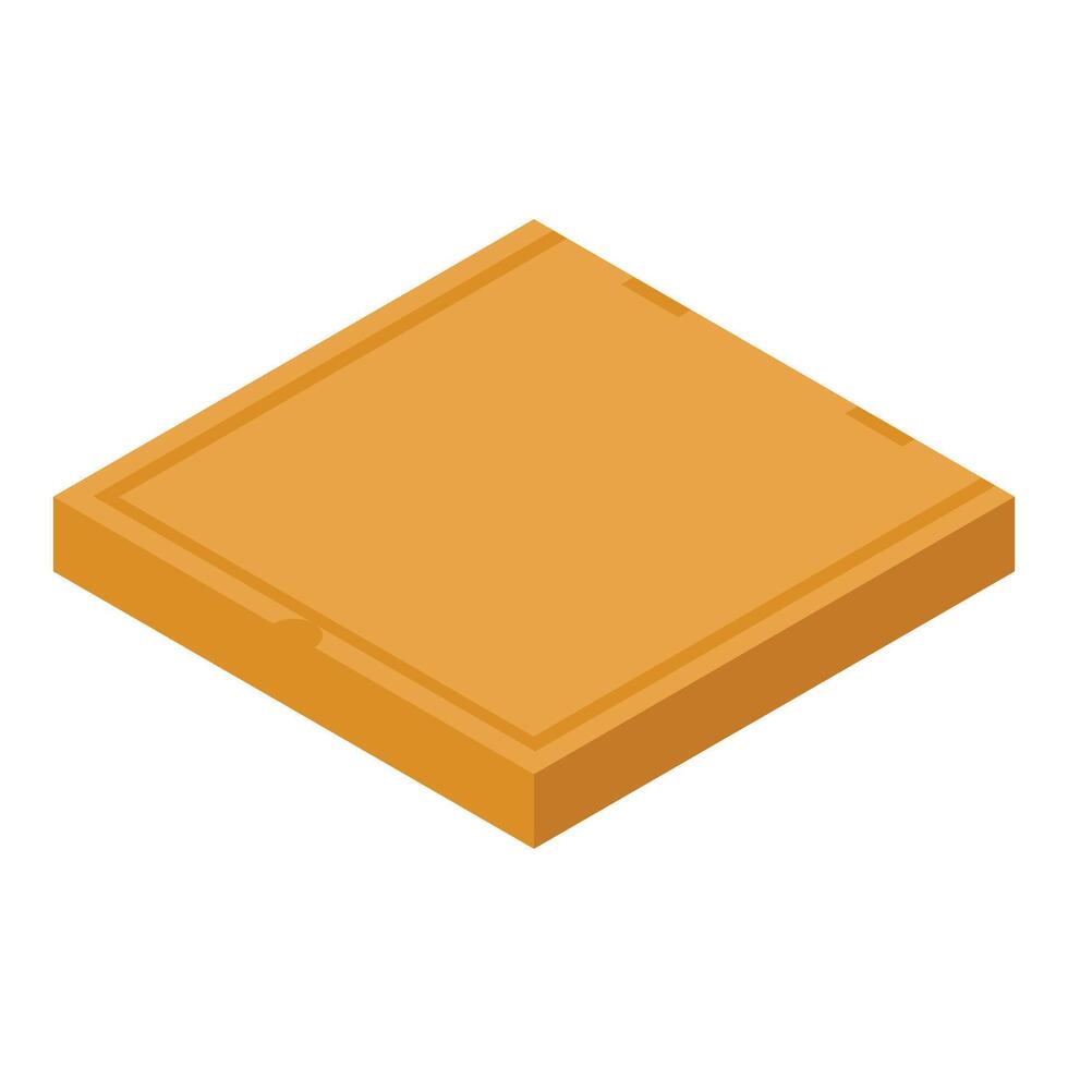 Closed empty square cardboard pizza box isometric view vector