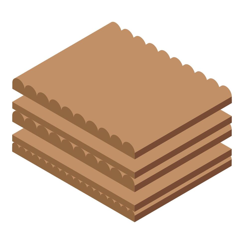 Stack of square wafers lying on top of each other vector