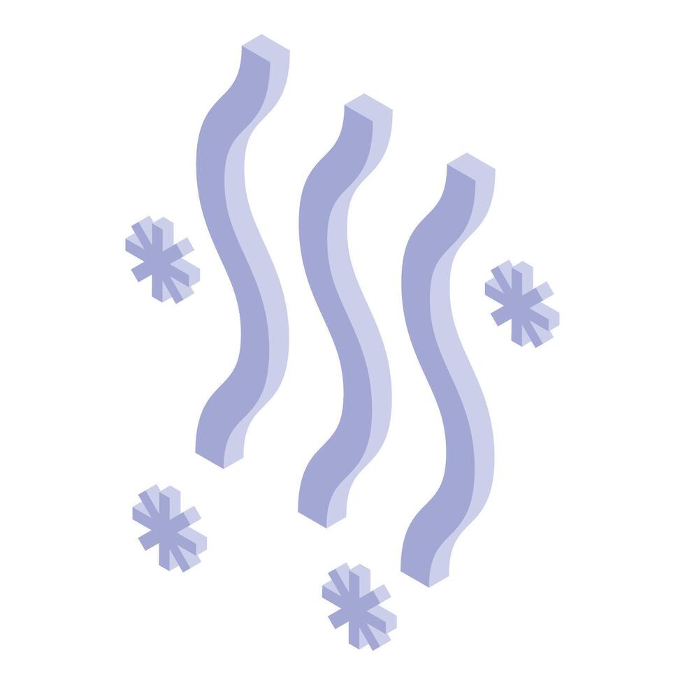 Cold air flowing with snowflakes representing winter season vector
