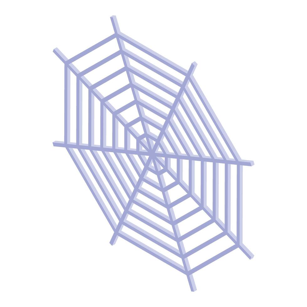 Isometric spider web catching prey on white background vector
