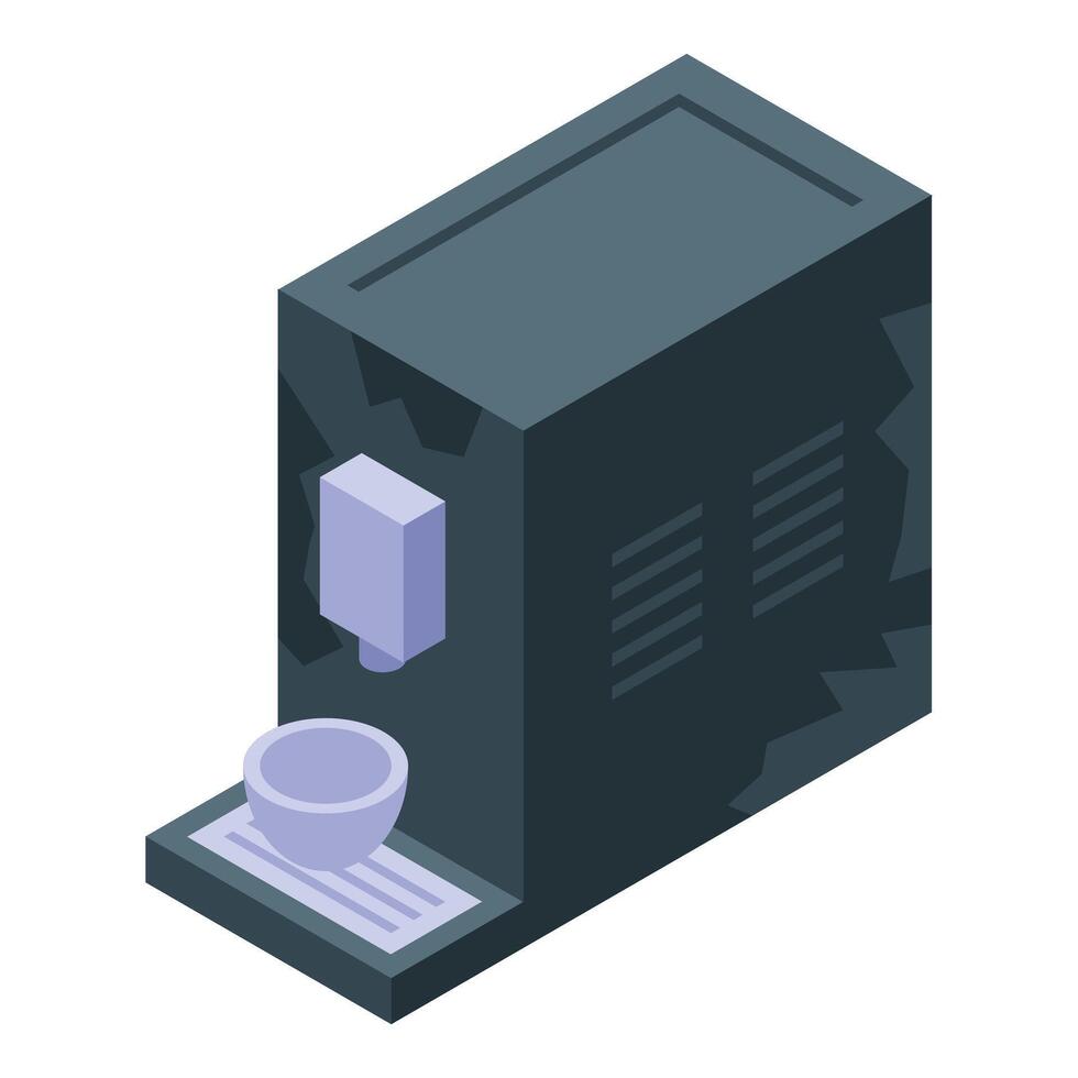 Coffee machine is making fresh coffee in cup vector