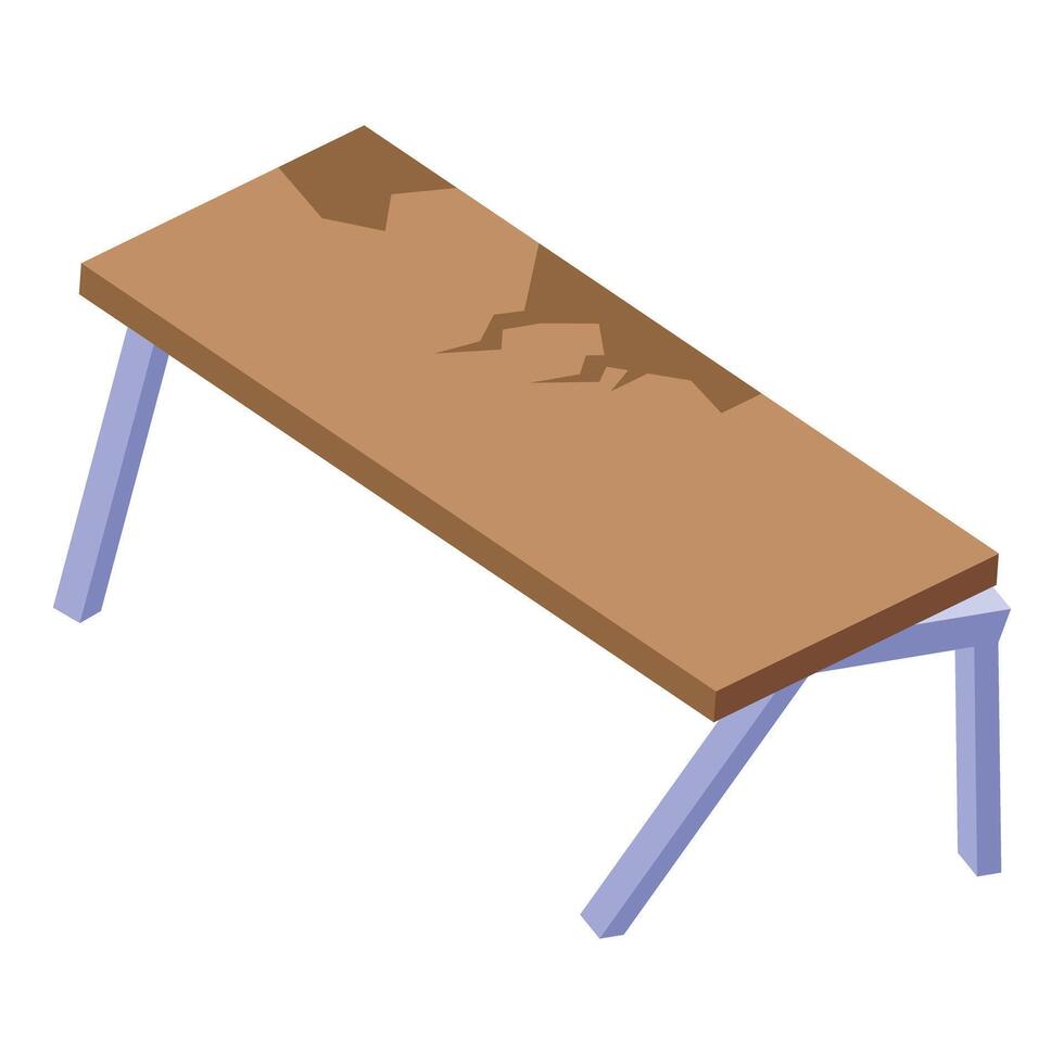 Old wooden desk showing cracking wood damage vector