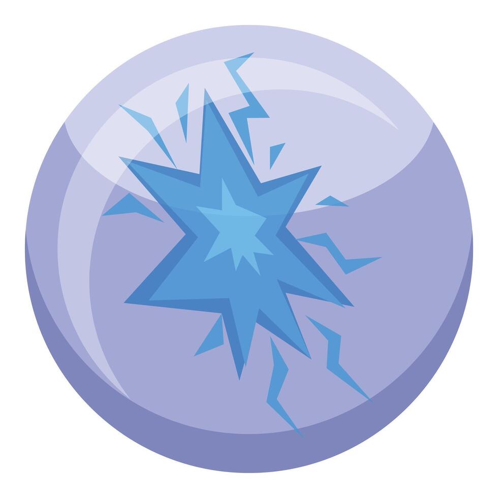 Crystal ball showing a blue star exploding with lightning bolts vector