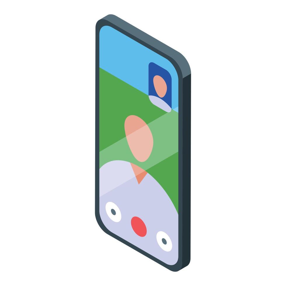 Businessman making a video call using smartphone app vector