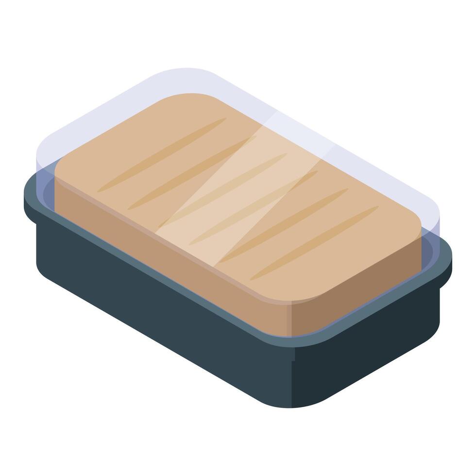 Plastic tray keeping food fresh for longer time vector