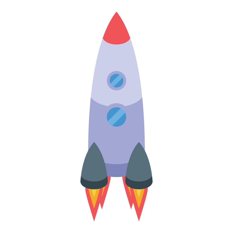 Modern spaceship taking off from spaceport vector