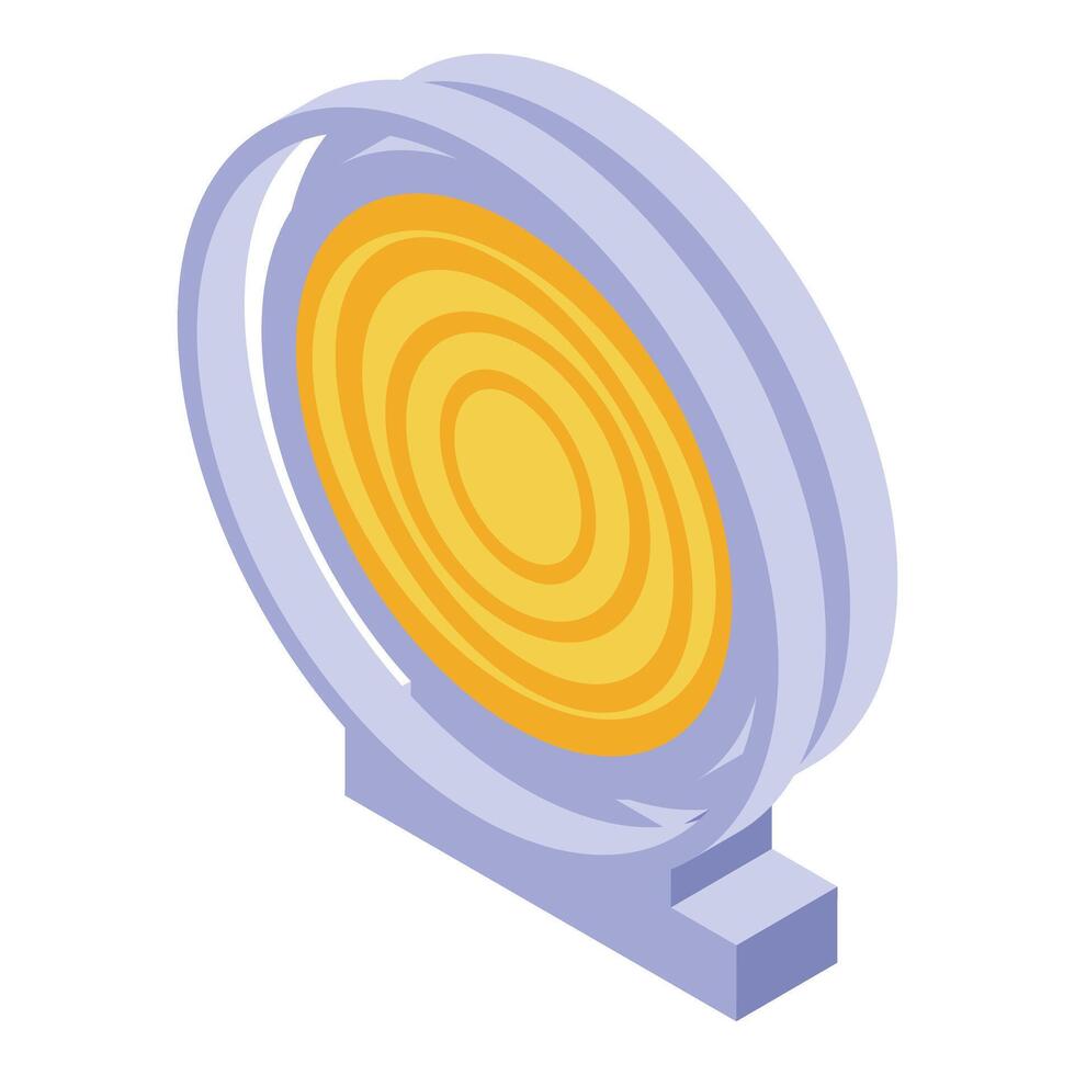 Modern round led spotlight shining light beam vector