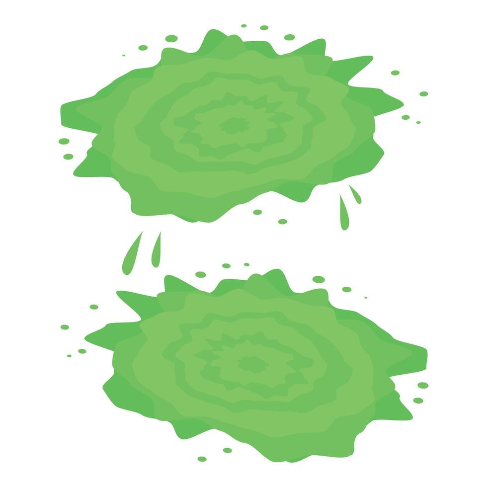 Green liquid splashing making abstract shapes vector