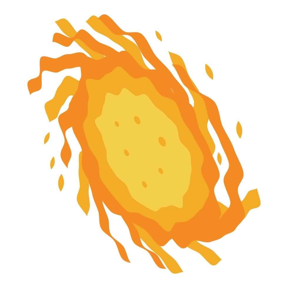 Bright yellow sun shining with wavy rays vector