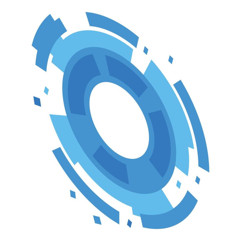 Abstract blue circle showing futuristic technology concept vector