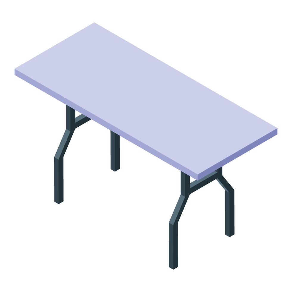 Modern office desk standing on four legs isometric view vector