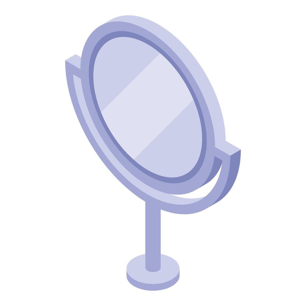 Round desktop mirror standing on table for beauty and reflection vector