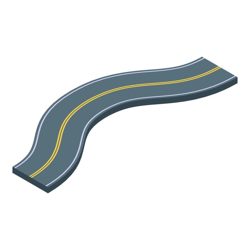 Winding road going up isometric illustration vector