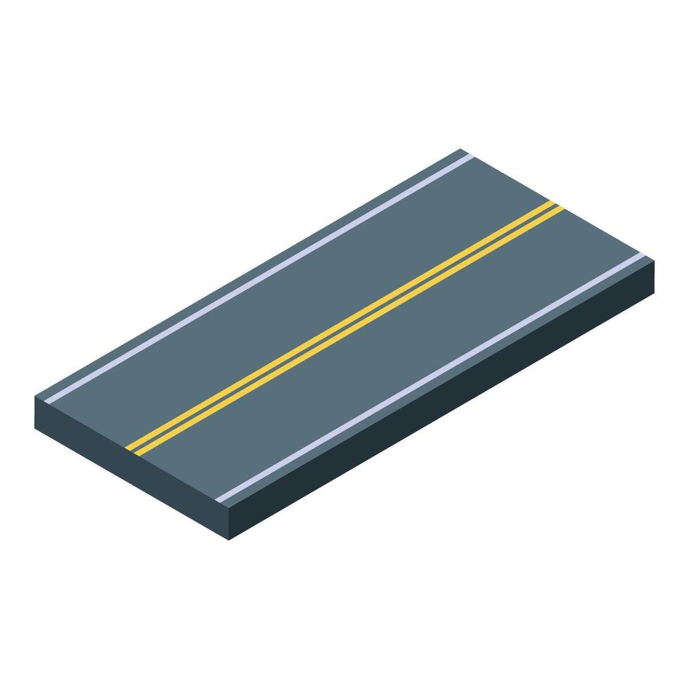Straight asphalt road with marking isometric view vector