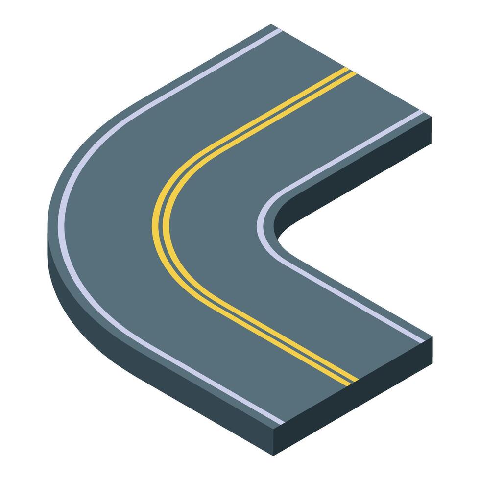 Road marking turning right isometric illustration vector