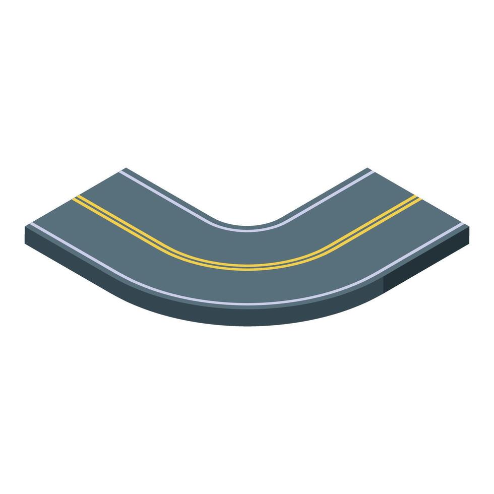 Illustration of a winding road making a sharp turn vector
