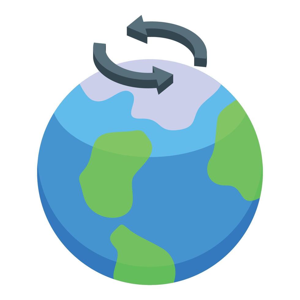 Isometric earth globe rotating showing global exchange concept vector