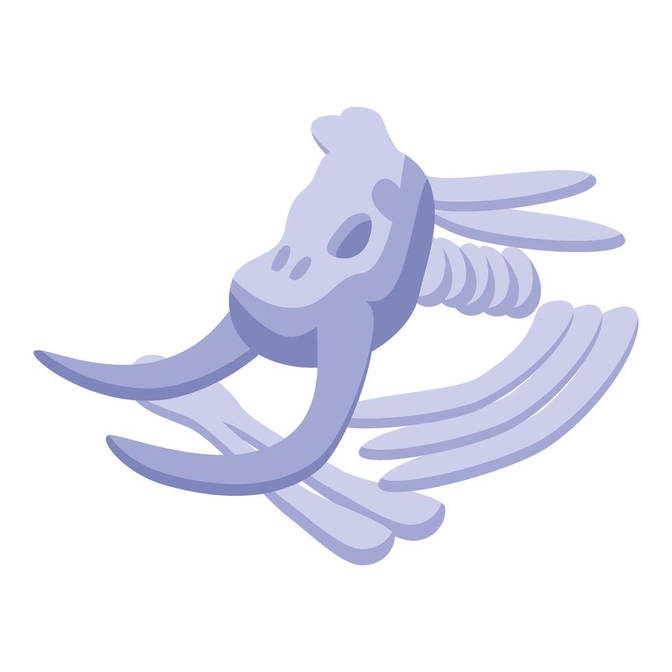 Triceratops skull and bones dinosaur skeleton posing vector