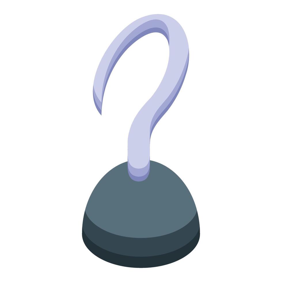 Pirate hook standing on a round base is a symbol of marine robbery and adventures vector