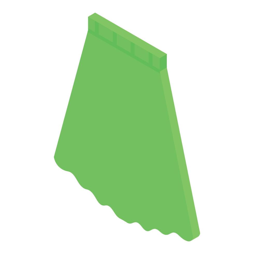 Green skirt with wavy bottom standing up isometric 3d icon vector