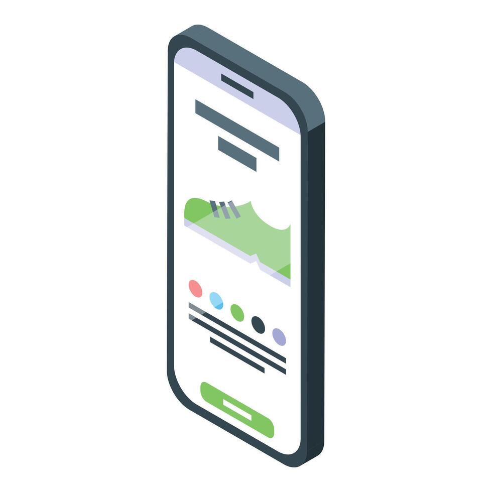 Online shop application showing sneakers with different color options vector
