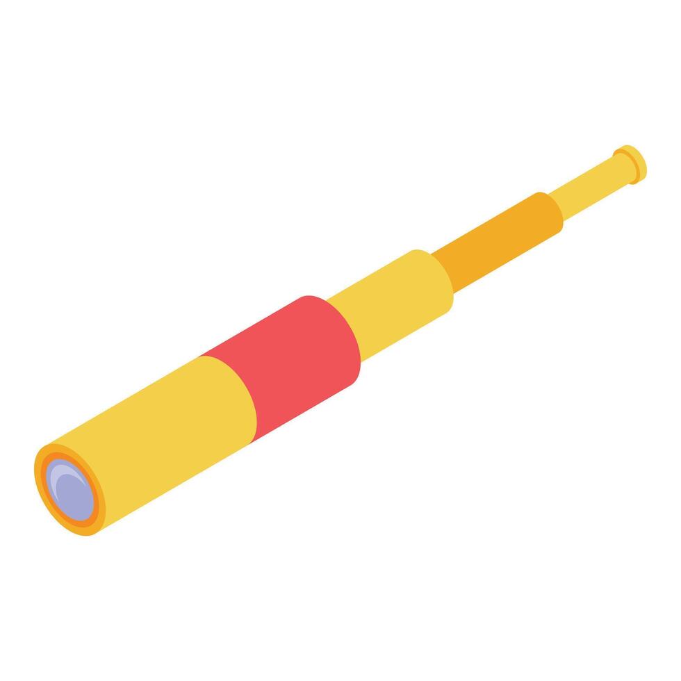Golden spyglass looking for new opportunities in isometric view vector