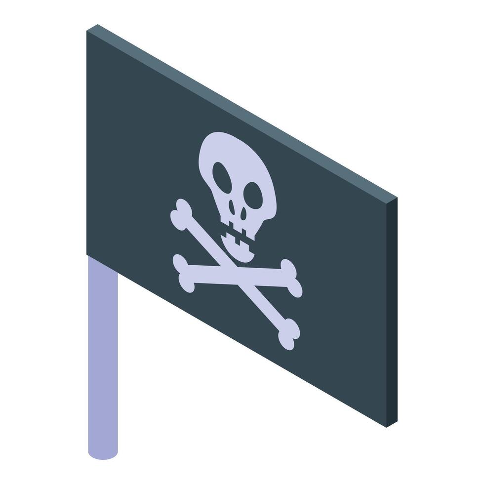 Black pirate flag with skull and crossbones waving in the wind vector