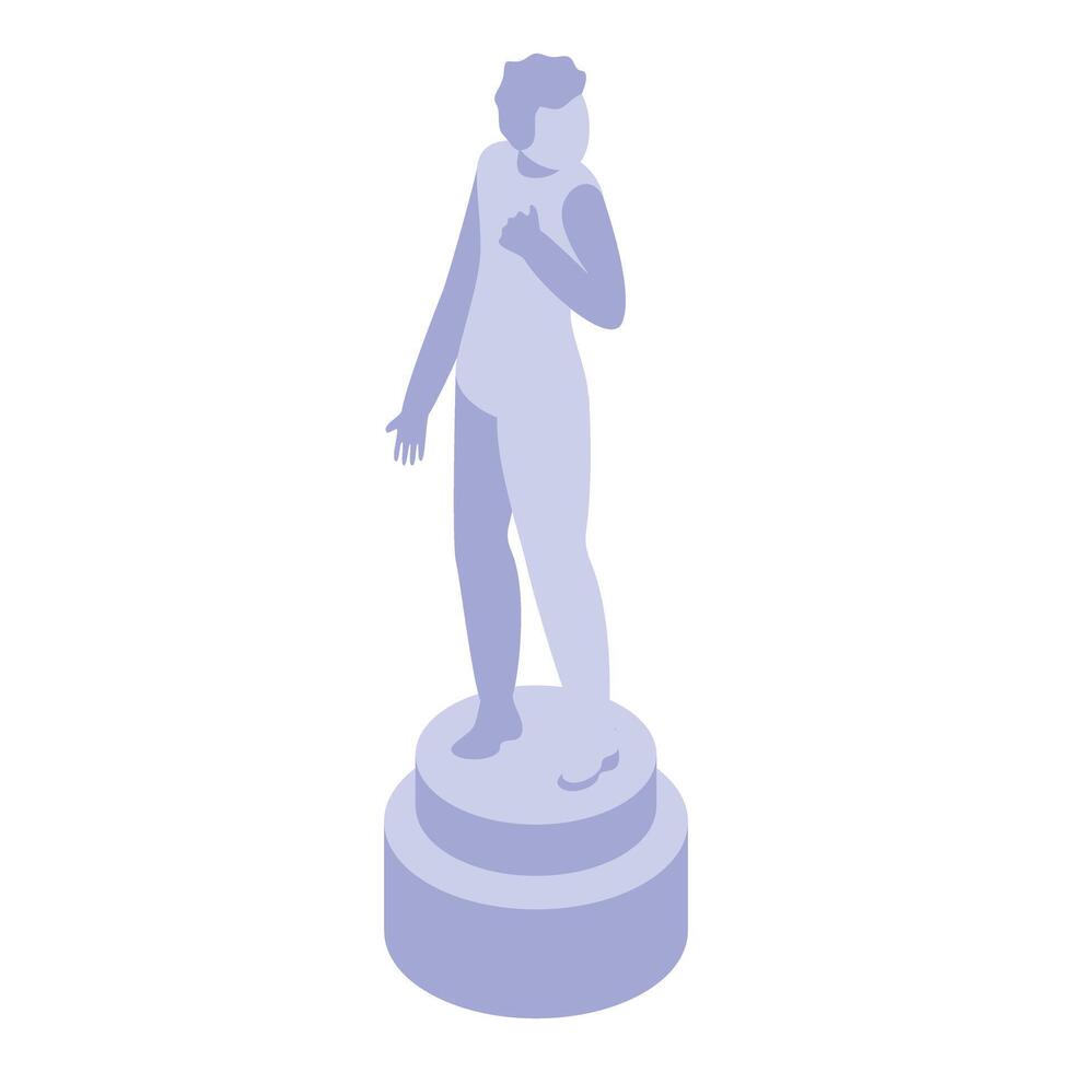 Ancient greek statue of a nude man standing on a podium vector