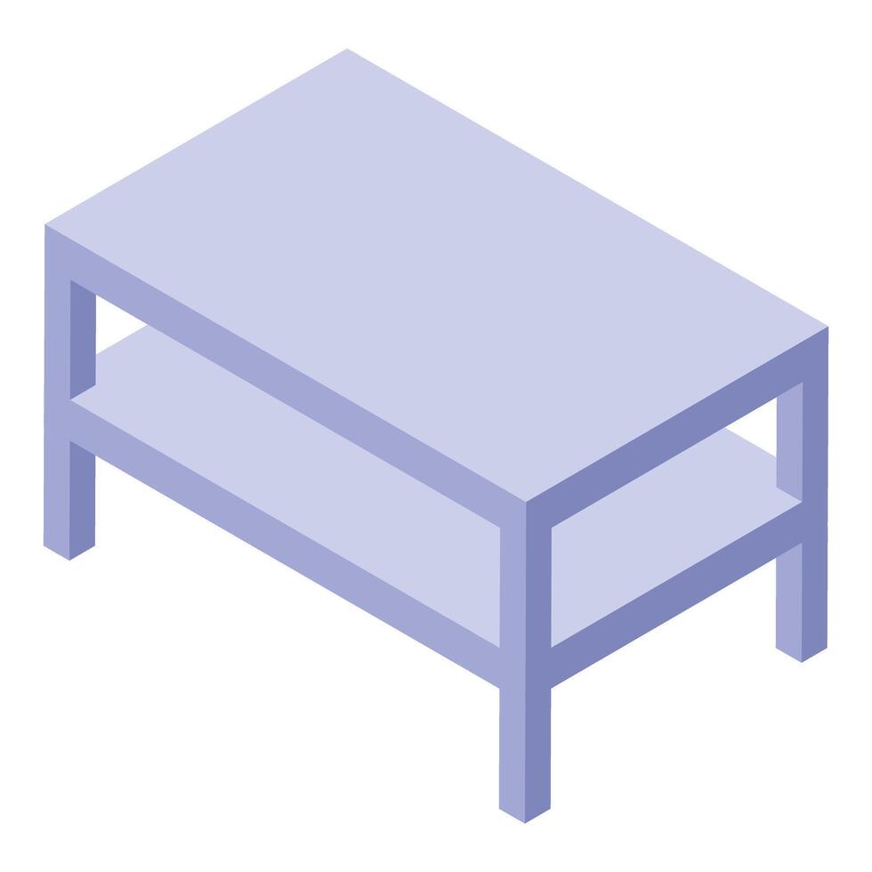 Modern coffee table with shelf isometric illustration vector