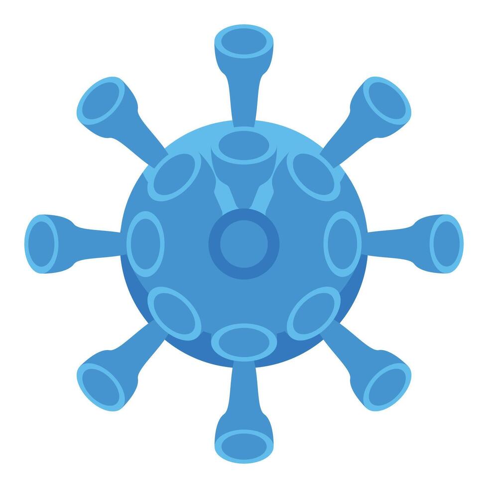 Blue virus cell spreading showing infection and sickness vector